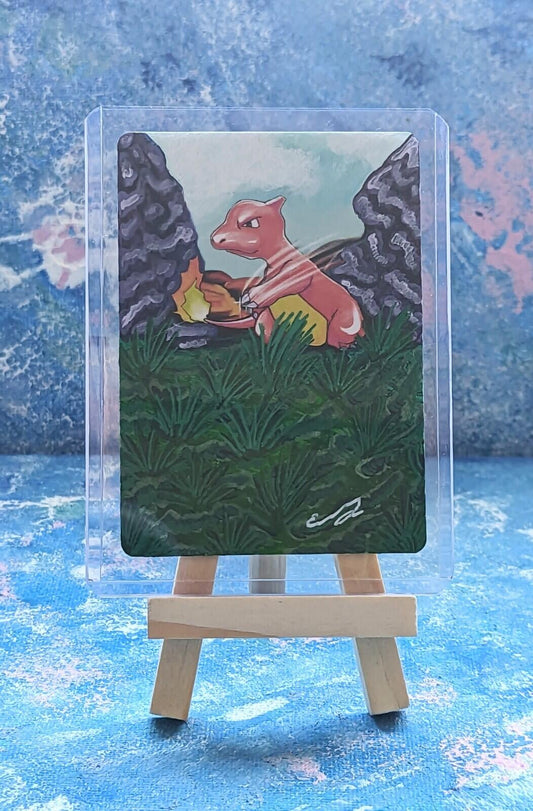 Hand-Painted XY Evolutions Charmeleon Card + Display Easel