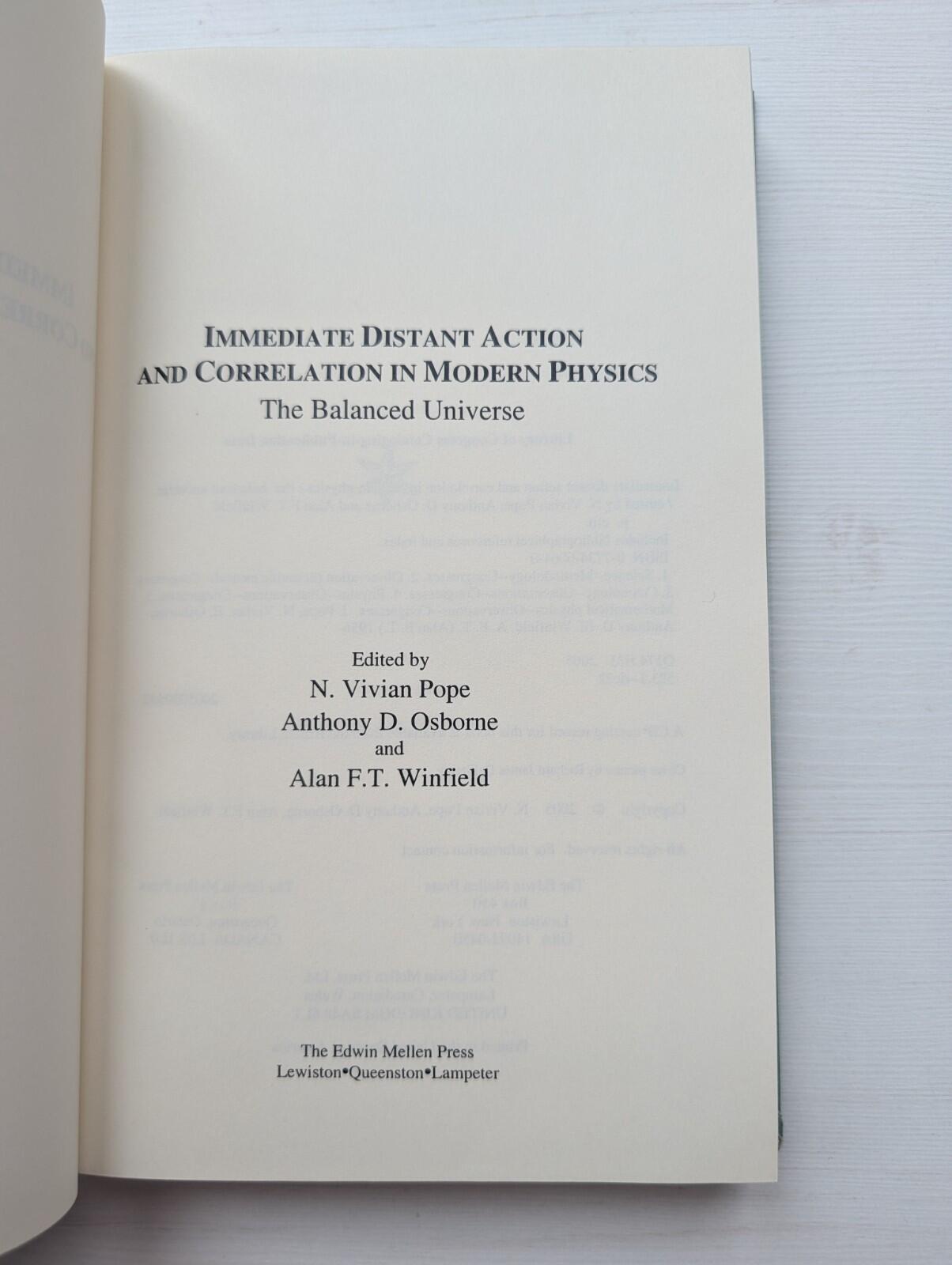 Immediate Distant Action and Correlation in Modern Physics - 2005 - Edwin Meller