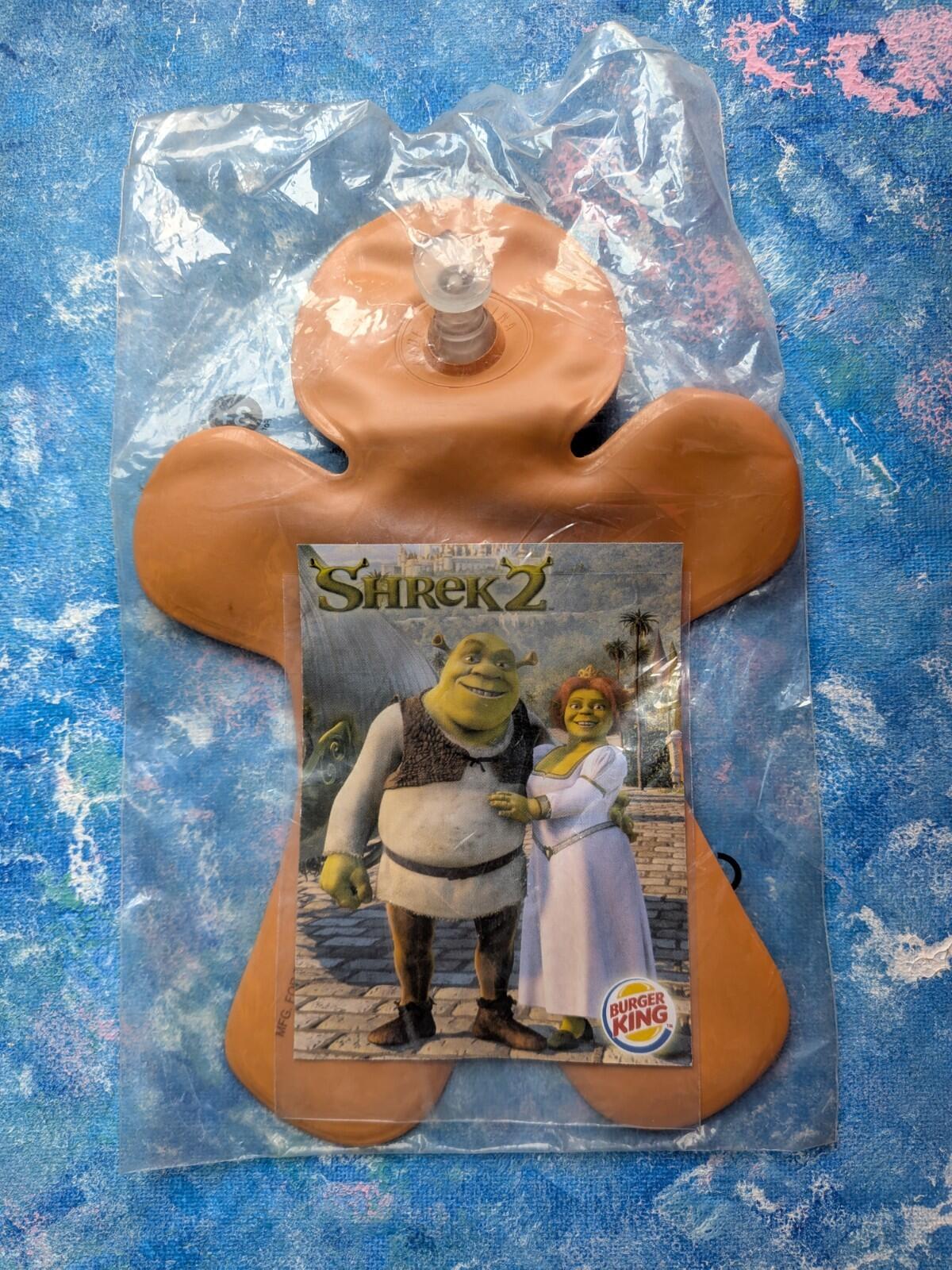 Rare Shrek 2 Gingy Gingerbread Man Inflatable Toy - 2004 - Burger King