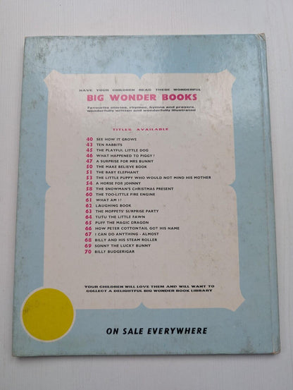 Billy And His Steamroller - A Big Wonder Book - World Distributors Ltd