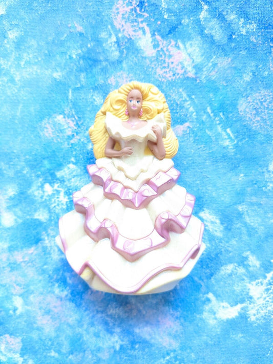 Vintage Pink and White Dress Barbie Happy Meal Figure - 1993 - Mattel/McDonalds