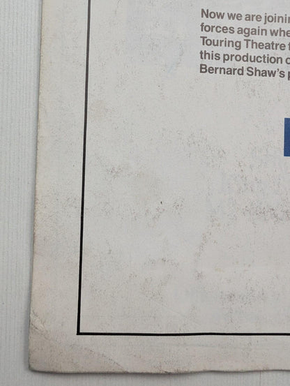 Bernard Shaw's Arms and The Man Royal Exchange Theatre Company Programme 1988