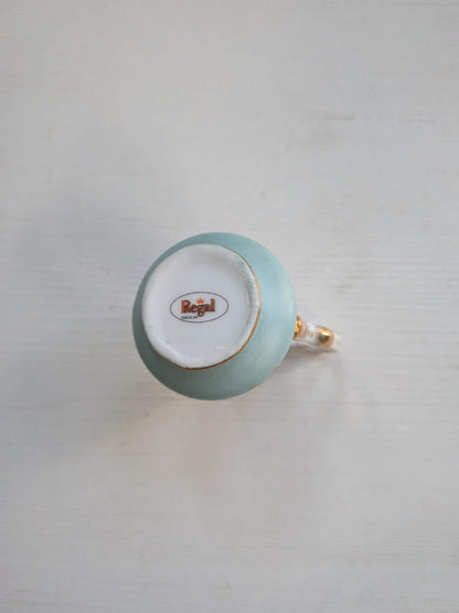 Vintage Miniature Floral Creamer Pitcher and Dish - Regal Porcelain