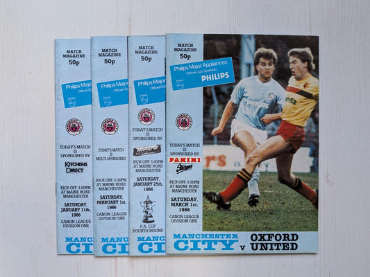 Manchester City 1986 Match Magazine x4 Bundle