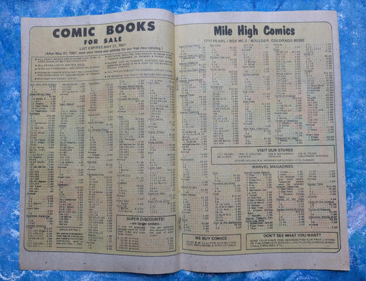 Mile High Comics - Vintage 1981 Comic Price List - See Details