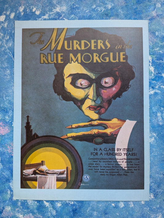 The Murders in the Rue Morgue Horror Movie Small Poster - See Details