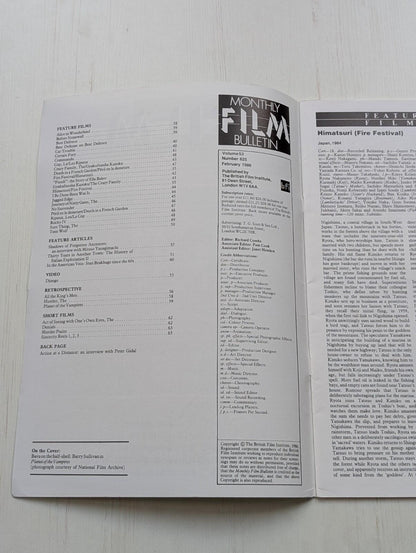 Monthly Film Bulletin Vol. 53 No. 625, February 1986, The British Film Institute