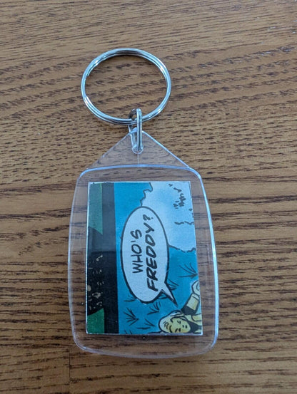 Freddy Krueger Nightmare On Elm Street Keyring, Made From Recycled Vintage Comic