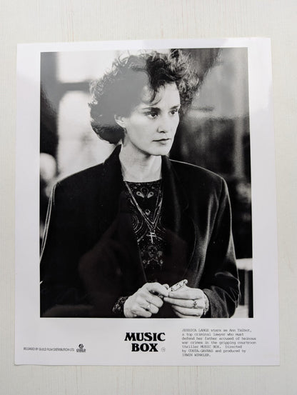 Music Box 1989 Jessica Lange Movie Press Kit Synopsis/Cast List + x3 Lobby Cards