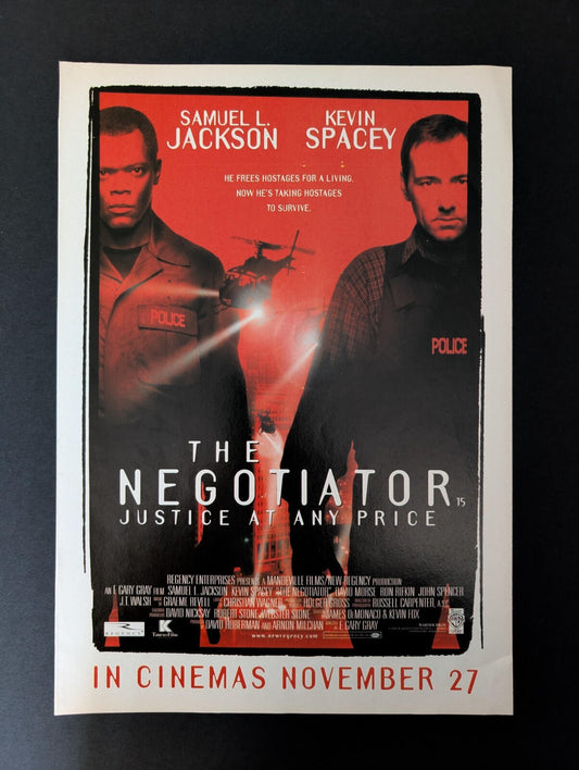 The Negotiator 1998 Movie Cinema Release Advertisement - See Details