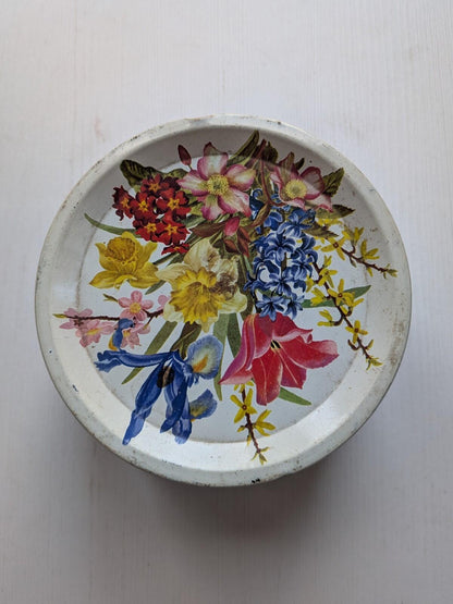 Vintage Cravens Minster Toffee Floral Tin (Empty) - 1980s Approx