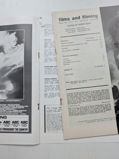 Films and Filming Magazine January 1979 - Bette Midler/Frederic Forrest Cover