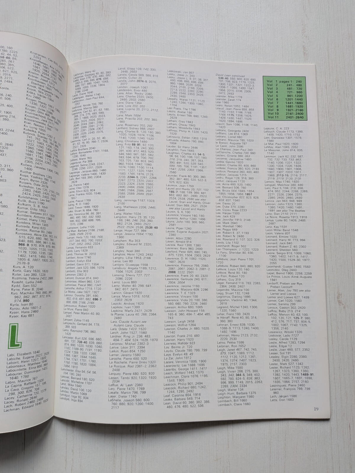 The Movie: The Illustrated History of The Cinema #156 - Index Part 2 - General