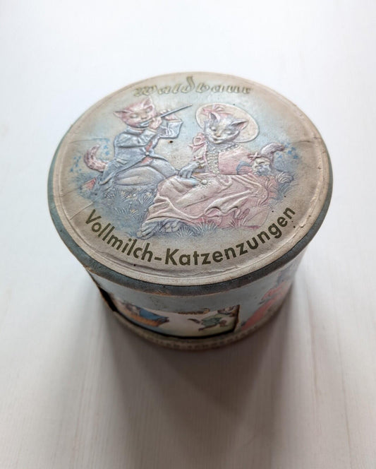 Rare Vintage Waldbaur Vollmilch-Katzenzungen Cat Wedding Carousel Chocolate Box